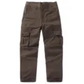 Men's thickened casual cargo trousers in dark brown with multiple practical pockets and straight cut. - 29 / Coffee