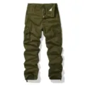 Men's multi-pocket military cargo pants, solid army green, casual outdoor tactical trousers. - 30 / Army Green