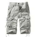 Men's light grey cargo shorts multi pocket casual outdoor breathable summer trousers - 29 / Light Gray