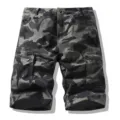 Men's camo cargo shorts casual tactical multi-pocket outdoor five-point trousers summer wear - Army Green Camo