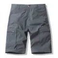 Men's casual gray cargo shorts with multiple zipper pockets, comfortable fit for daily outdoor wear. - Dark Gray