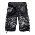 Men's camouflage cargo shorts casual multi-pocket streetwear tactical military apparel - 29 / Dark Gray