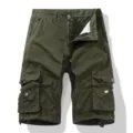 Men's military green multi-pocket casual cargo shorts summer fashion 5-pocket pants - 30 / Army Green