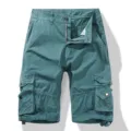 Men's casual cargo shorts summer multi-pocket military green five-point shorts comfortable - 30 / Royal Blue