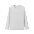 Solid color slim fit long sleeve crewneck t-shirt base layer for men and women daily wear - M / White