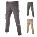Men's casual cargo pants multi-pocket tactical trousers loose fit outdoor work pants. - Earth Army Green