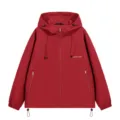 Giacca con cappuccio uomo autunno casual larga rossa zip intera capospalla superiore. - Taglia M / Rosso