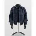 Herren verdickte lose Stehkragen PU Leder Jacke im Motorrad Stil Streetwear Mantel. - M / Kaffeebraun