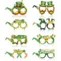 St Patricks Dag papieren bril foto rekwisieten, Iers feest groen klaverblad kostuum accessoire. - Set van 8 / Ierse Bril Stijl C