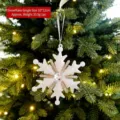 White Acrylic Snowflake Christmas Ornament Glitter Hanging Pendant for Tree Decoration - Snowflake Pattern Style