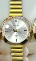 Vintage gold bamboo link women quartz watch with silver dial minimalist fashion chic timepiece - Gold White Dial