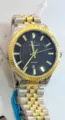Orologio al Quarzo Bicolore Uomo Cinturino Acciaio Oro Argento Quadrante Scuro - Bicolore Quadrante Nero