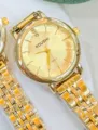 Koushi elegant minimalist women quartz watch gold metal strap fashion casual timepiece - Gold Gold Dial