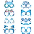 Winter feest papier bril foto rekwisieten sneeuw thema schattige vakantie decoratie - Winterbril / Set van 8