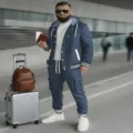 Ensemble de survêtement décontracté élégant pour homme avec veste à capuche et pantalon. - S / Haut et Bas / Bleu saphir