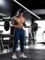 Pantalon de survêtement décontracté pour homme avec bandes latérales pour sport et fitness. - S / Bleu Denim