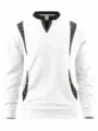 Sweat shirt pull homme tendance a manches longues avec details carreaux pour mode urbaine. - S / Blanc