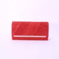 Elegant red glitter evening clutch bag for women, perfect for parties and formal events. - Red