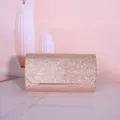 Elegant glitter evening clutch bag for women, sparkling rose gold party handbag dress purse. - 22*6*12cm / Champagne