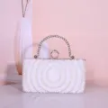 Élégant sac de soirée perles strass pour femmes luxe fête mariage mariée sac à main. - Argent