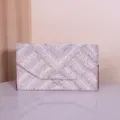 Pearl rhinestone evening clutch bag for women, elegant envelope party wedding handbag style. - Red