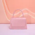 Sac à main chic en dentelle rose pour femme, élégant sac de soirée avec design à rabat. - Rose