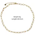 Collana con catena in oro per donna, elegante catenina in acciaio al titanio con estensione. - Catena Metallica Spessa di Base (XBN260905-6)