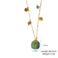 Natural stone pendant necklace featuring delicate gold chain and unique green gemstone. - African Jade