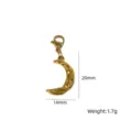 Ciondolo A Mezzaluna Dorata Con Moschettone In Acciaio Al Titanio Collana Accessorio - Ciondolo a Mezzaluna Dorato (XBN260905-15)