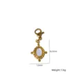 Pendente pietra naturale chiusura moschettiere dorato vintage collana DIY gioiello 12x16.5mm - Ciondolo Intarsiato Stile Corte Vintage (XBN260905-17)