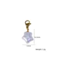 Ciondolo a stella in perla barocca con moschettone collana fai da te 16.5x13mm - Ciondolo con Perla Barocca a Stella Irregolare (XBN260905-18)