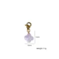 Ciondolo perla trifoglio con chiusura a moschettone accessorio collana fai da te - Ciondolo Quadrifoglio con Perla Barocca (XBN260905-19)