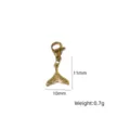 Pendente coda di pesce dorata con chiusura a moschettone, misura 11x10mm, peso 0.7g per fai. - Ciondolo a Forma di Coda di Pesce in Metallo (XBN260905-31)