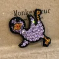 Cute cartoon rhinestone monkey hair clip sparkling crystal cute hair accessory for women and girls - Purple