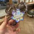 Molla per capelli con fiocco in strass colorati coreana media trasparente elegante. - Viola