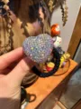Rhinestone heart hair tie sparkling crystal hair rope elastic band for women fashion ponytail - Colorful White