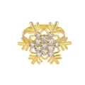 Portatovaglioli a fiocco di neve dorato con strass per decorazione tavola di Natale. - Fiocco di Neve Strass / Oro