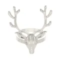 Anneau de serviette renne de Noel argente vue de detail pour decoration de table. - Tête de Cerf / Argent