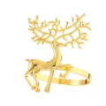 Bague de serviette renne doree pour decoration de table de Noel restaurant chic - Élan / Or