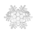Rond de serviette flocon de neige argenté avec perles blanches pour décoration de table. - Style Flocon de Neige Perle / Argent
