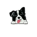 Süßer Border Collie Hunde Emaille Pin Detail, schwarz-weiße Metallabzeichen, Haustier. - Border Collie Stil (161-2)