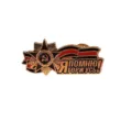 Soviet retro metal brooch pin with star and ribbon design, vintage military style badge accessory. - Style 340-1