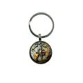 Vintage compass world map glass dome keychain alloy pendant keyring fashion accessories - World Map Compass (26-1)