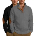 Pull en tricot à manches longues et col montant décontracté pour hommes variante. - S / Gris foncé et noir