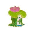 Cute creative lotus girl enamel pin cartoon metal brooch badge fashion trendy apparel accessories - Lotus Girl