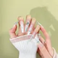 Faux ongles faits main longs stiletto dégradé blanc strass luxe œil de chat manucure. - XS / Stiletto Long