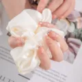 Uñas postizas cortas hechas a mano con brillantes pedrería y corazones elegantes. - XS / Estilo 012 Uñas Postizas
