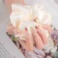 Handmade press-on nails medium long nude red gradient rhinestones elegant style - Style 002 Press On Nails