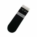 Black Japanese sweet style cute mid-calf socks with lace ruffle and breathable mesh. - One Size / Black