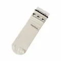 White cotton mid-calf ruffle stack socks breathable mesh cute sweet hosiery variant - One Size / White